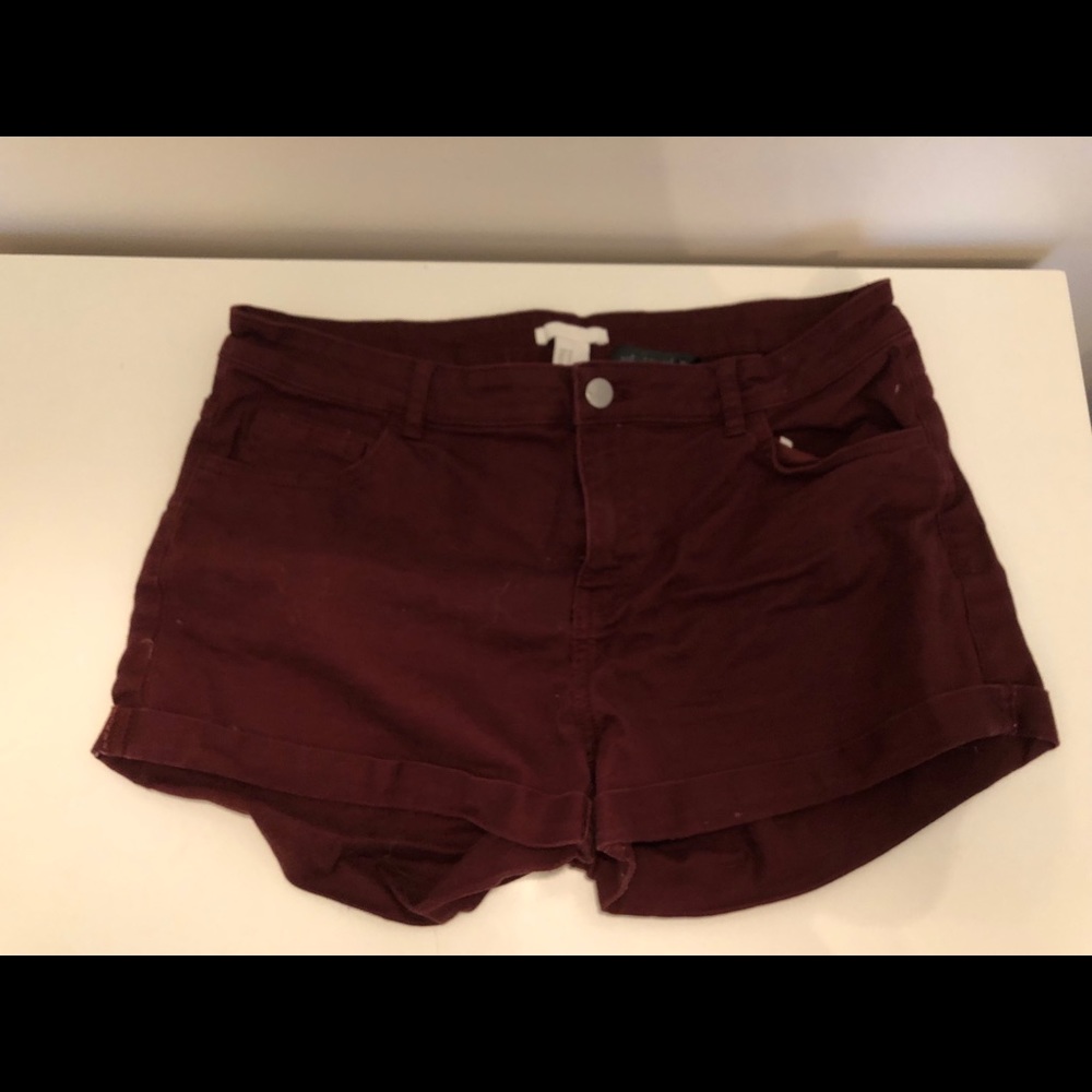 Red H&M shorts